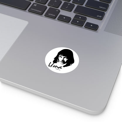 Uma Thurman Round Sticker