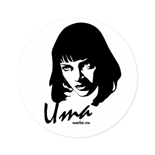 Uma Thurman Round Sticker