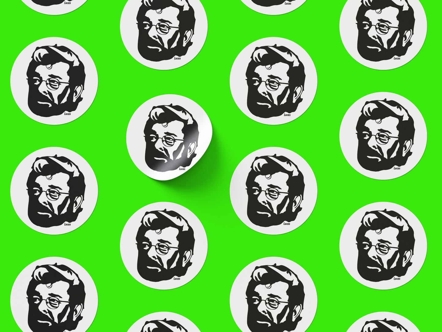 George Lucas Round Sticker