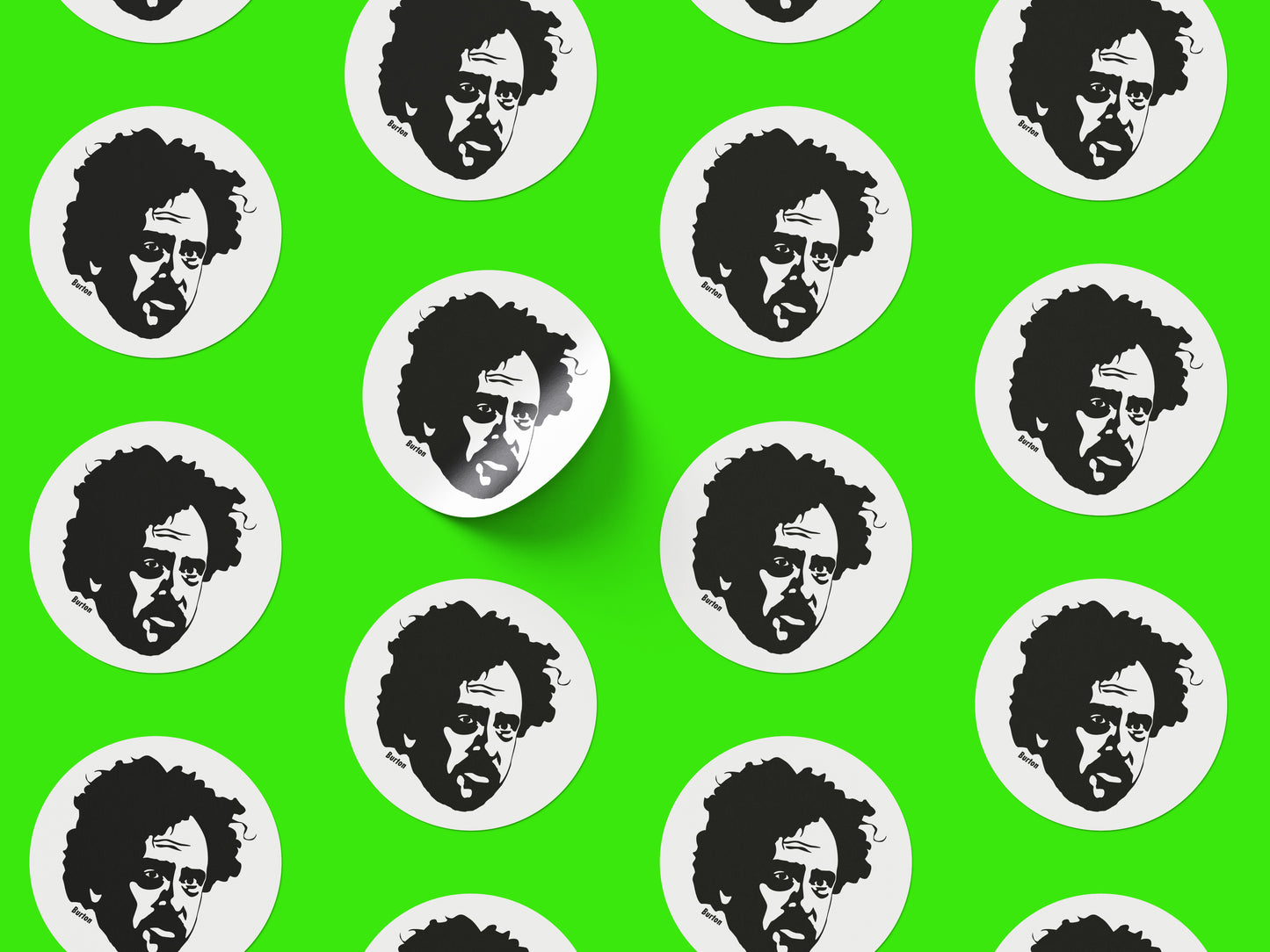 Tim Burton Round Sticker