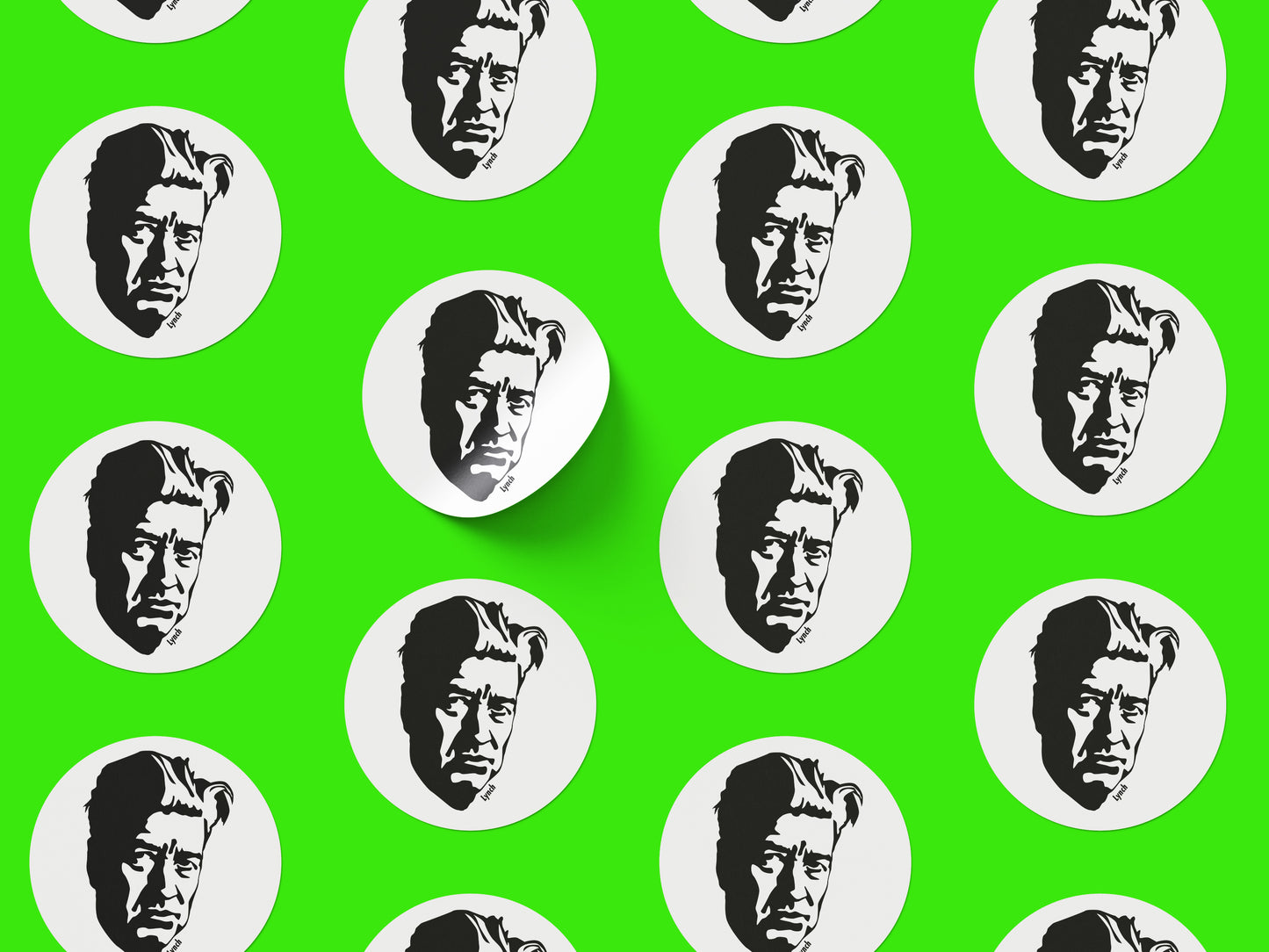 David Lynch Round Sticker
