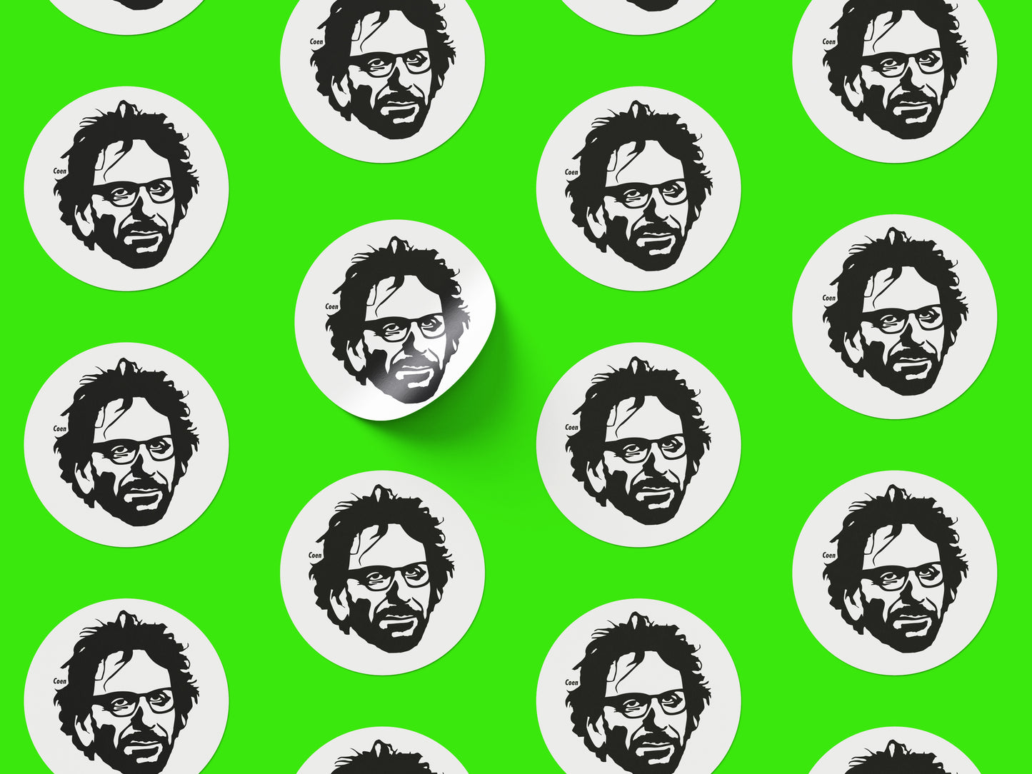 Joel Coen Round Sticker