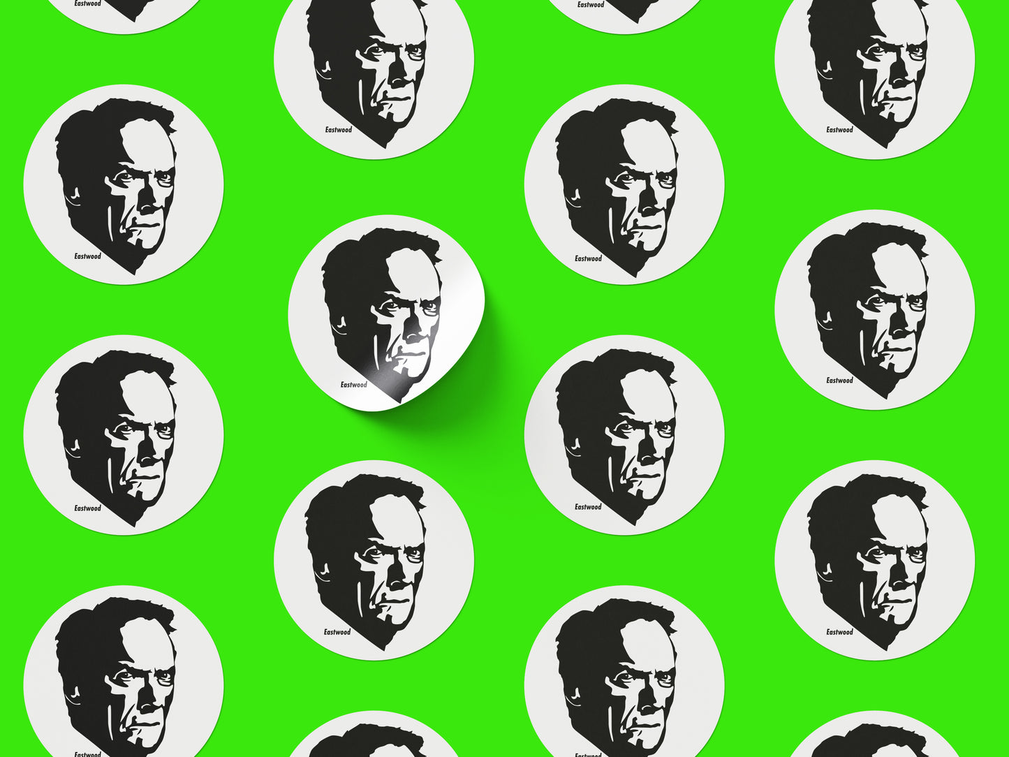 Clint Eastwood Round Sticker